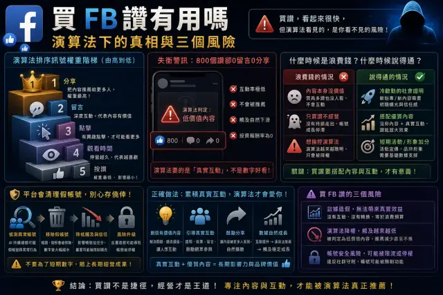 買 FB 讚有用嗎？價格行情、三個風險與 2026 演算法下的真相