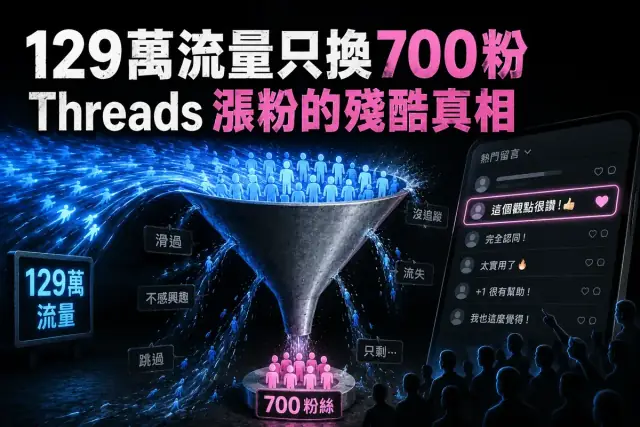 Threads 漲粉的殘酷真相：129 萬流量只換 700 粉，然後呢？